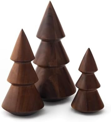 Nambé Acacia Tree Set – Handcarved Wooden Sculptures for Tabletop, Mantel, or Shelf Display, E... | Amazon (US)