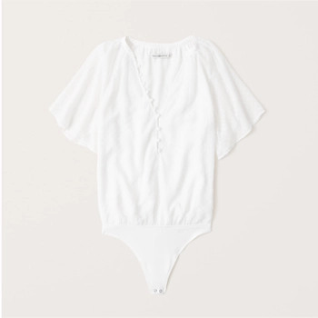 Clipdot Button-Up Bodysuit | Abercrombie & Fitch (US)