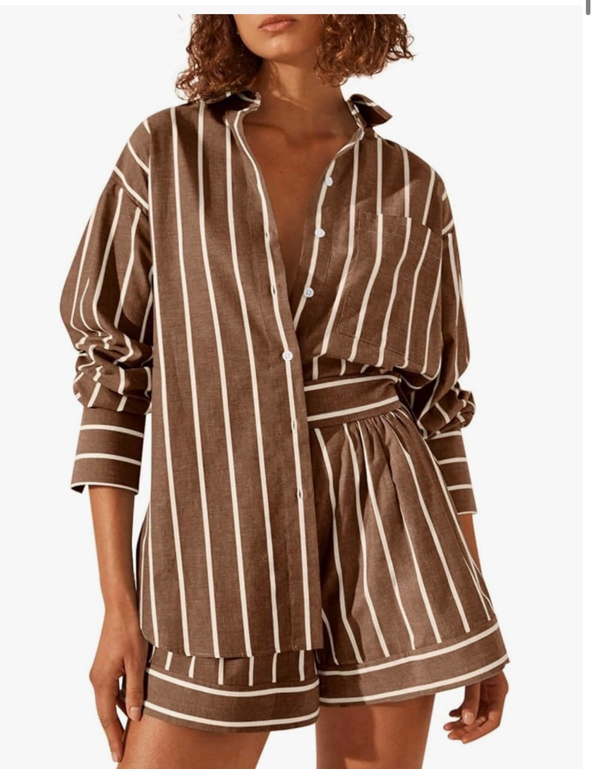 Cutest $40 set!! More colors but you know I love chocolate brown. 🤎🤎🤎🤎🤎🤎🤎🤎🤎🤎🤎🤎🤎 Great for travel ✈️ 
I ordered a small 
Amazon set short set 

#LTKTravel #LTKOver40 #LTKSwim
