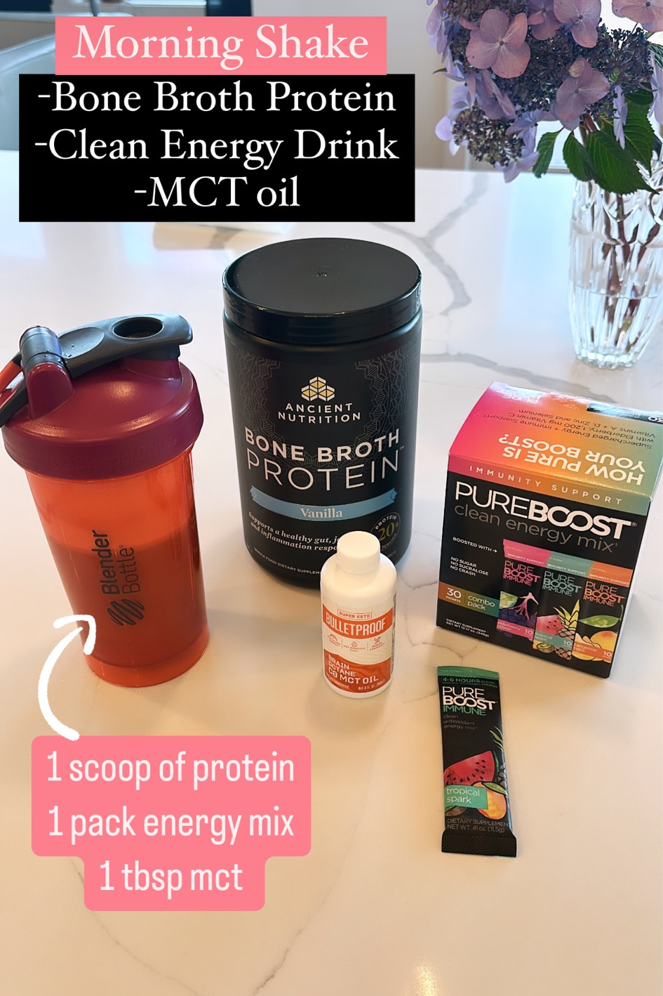 High protein clean energy shake. Keto friendly. Low carb high protein  