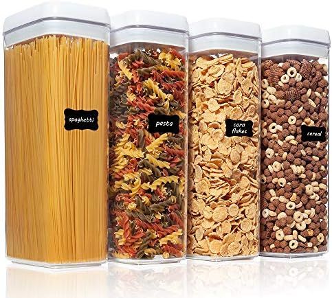 Airtight Food Storage Containers, Vtopmart 4 Pieces Large BPA Free Plastic Spaghetti Containers w... | Amazon (US)