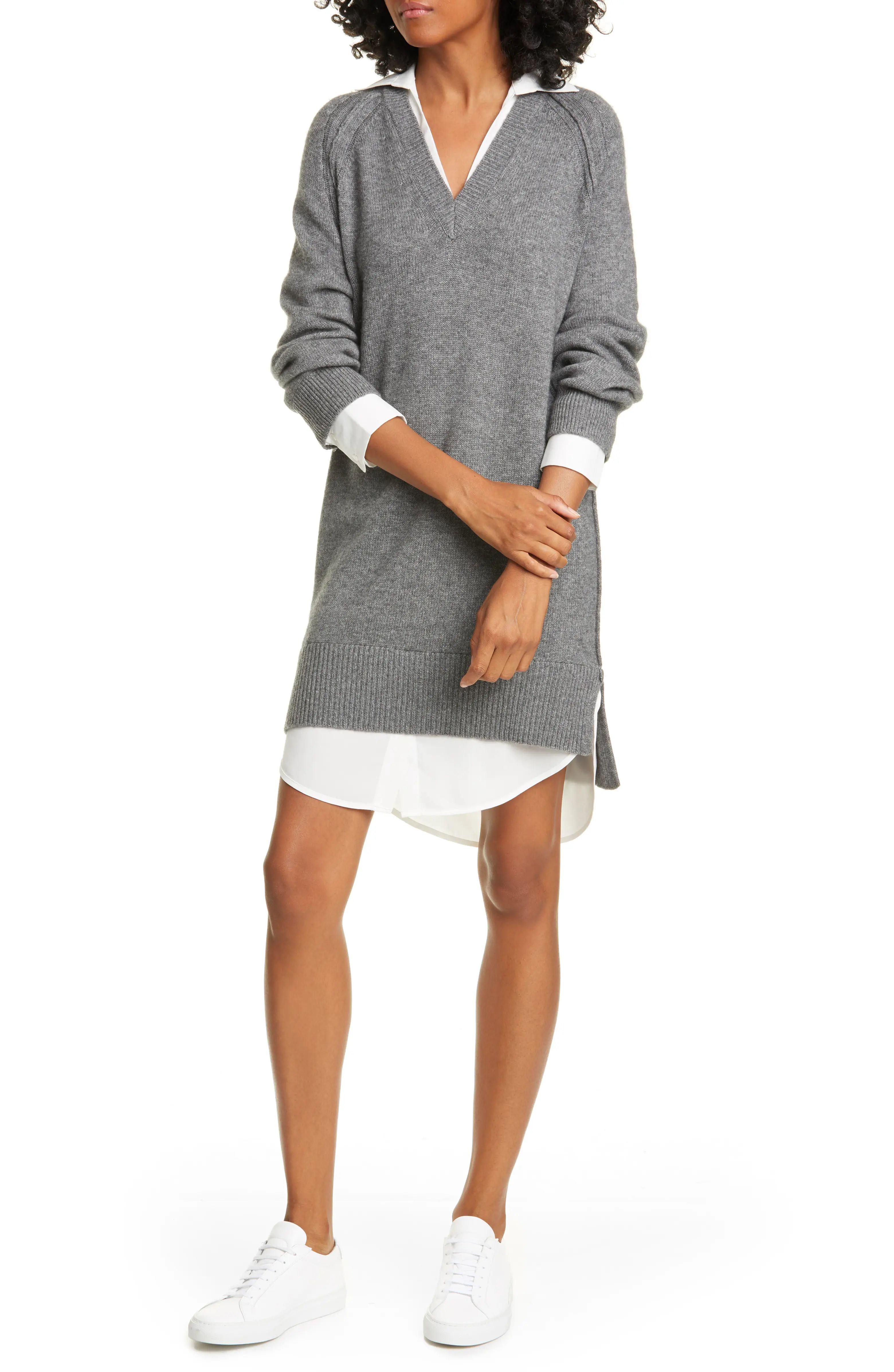 Looker Layered Long Sleeve Wool & Cashmere Sweater Dress | Nordstrom