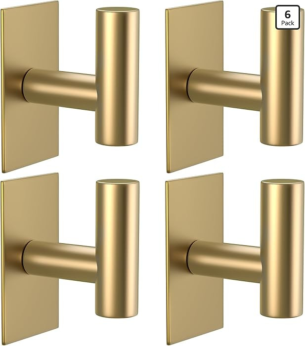 VAEHOLD Wall Towel Hooks, Heavy Duty Sticky Holder Waterproof Towel Hooks for Hanging Coat, Cloth... | Amazon (US)