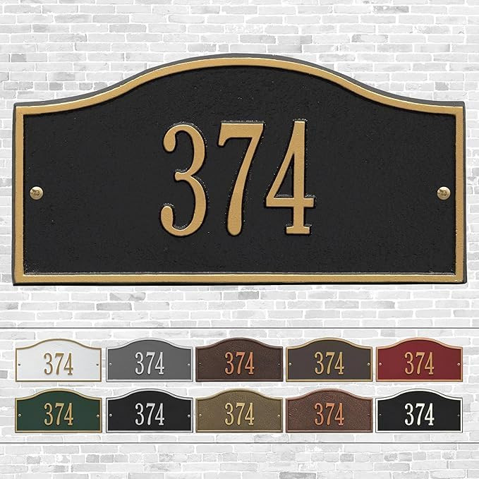 Whitehall Small Address Plaque, Personalized House Number Sign, Cast Metal Custom Address Plaque ... | Amazon (US)