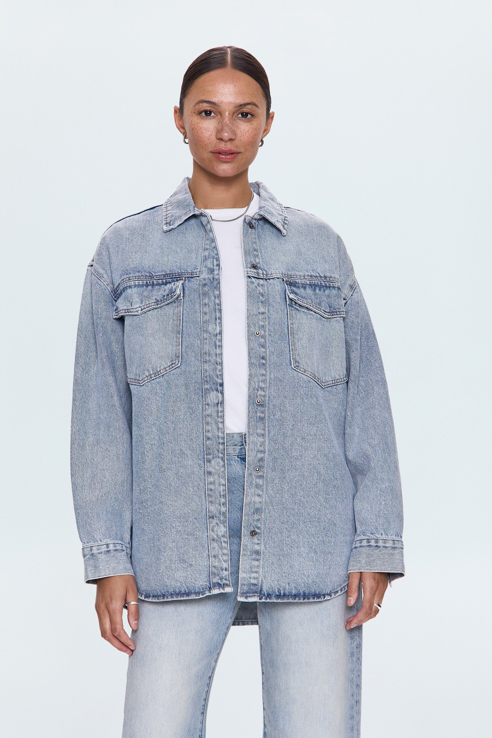 Mandy Oversized Shacket - Paloma | Pistola Denim
