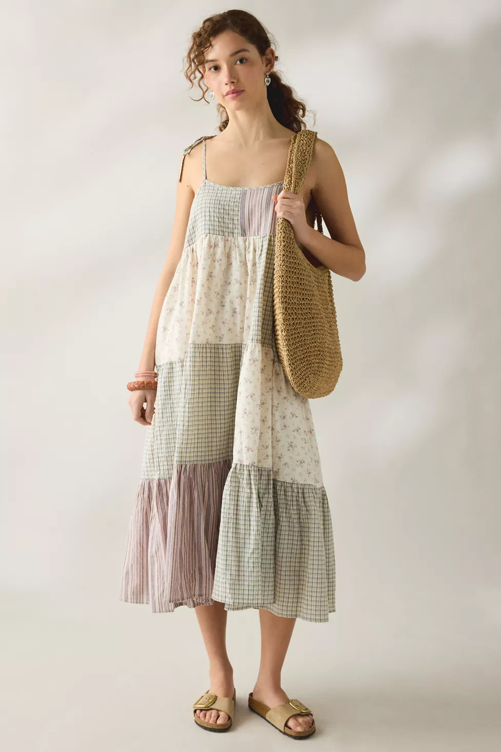 Daisy Street Picnic Patchwork Trapeze Maxi Dress | Urban Outfitters (US and RoW)