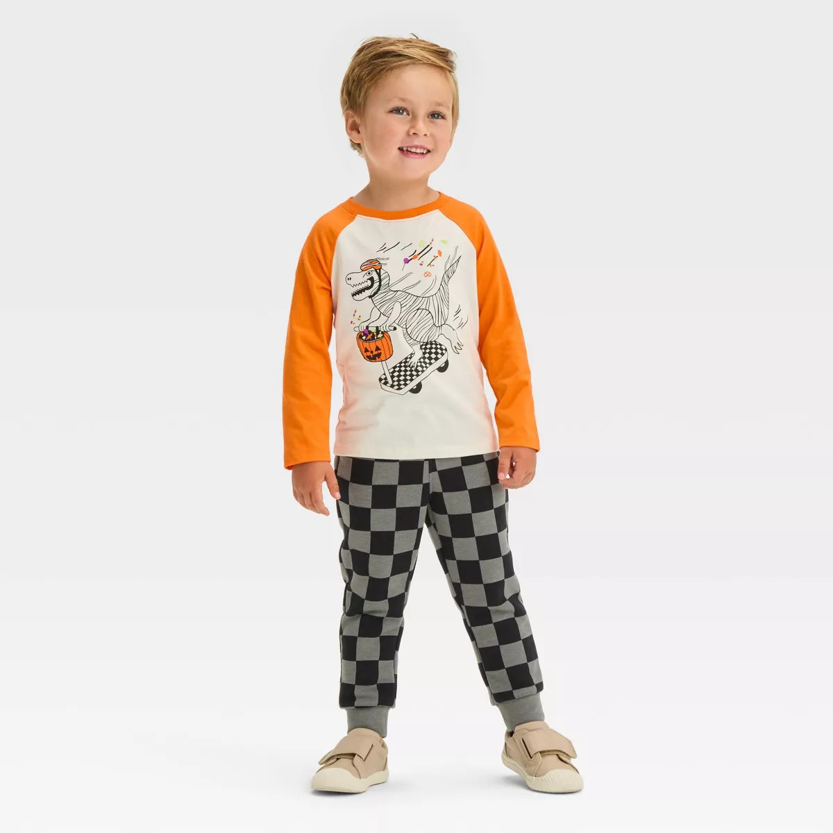 Toddler Boys' Long Sleeve Halloween Graphic T-Shirt and Fleece Jogger Pants Set - Cat & Jack™ C... | Target