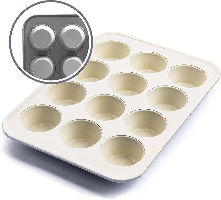 GreenLife 12-Cup Muffin Pan, Healthy Ceramic Nonstick Bakeware, PFOA & PFAS-Free Cupcake Sheet, D... | Amazon (US)