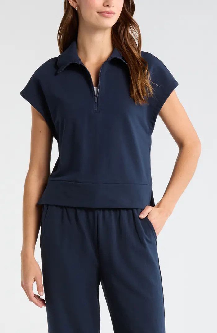 Tempo Terry Half Zip Short Sleeve Sweatshirt | Nordstrom