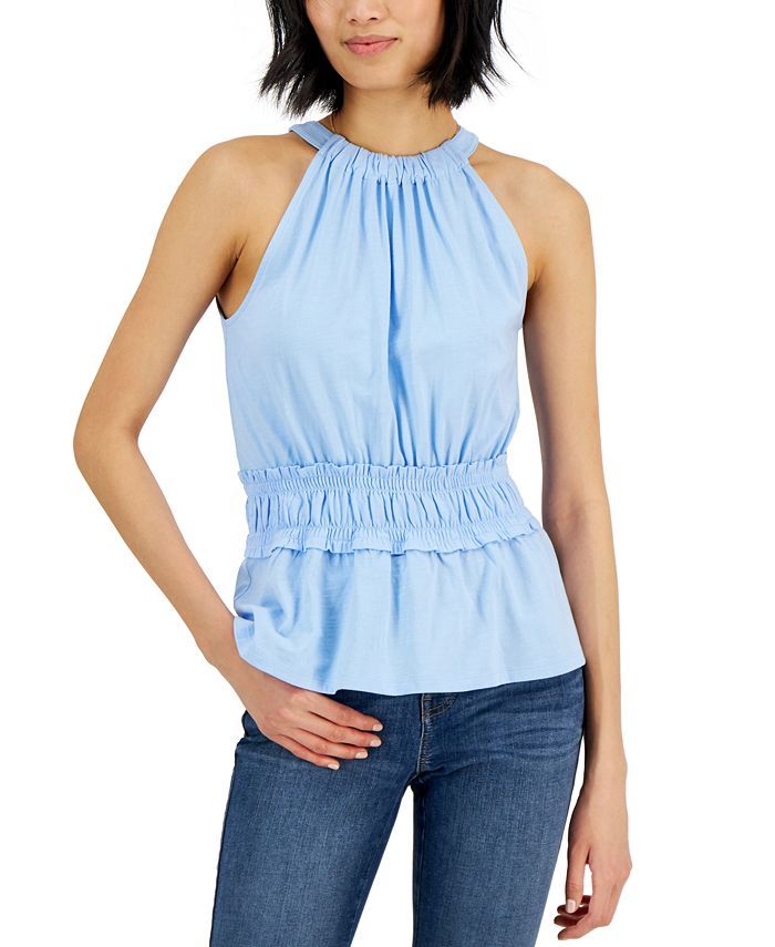 INC International Concepts Women's Cotton Smock-Waist Halter Top, Created for Macy's & Reviews - ... | Macys (US)