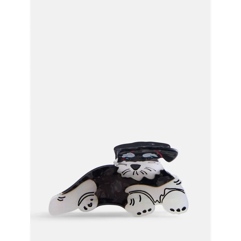 Free Assembly Women\u2019s Dog Hair Claw Clip, Black/White | Walmart (US)