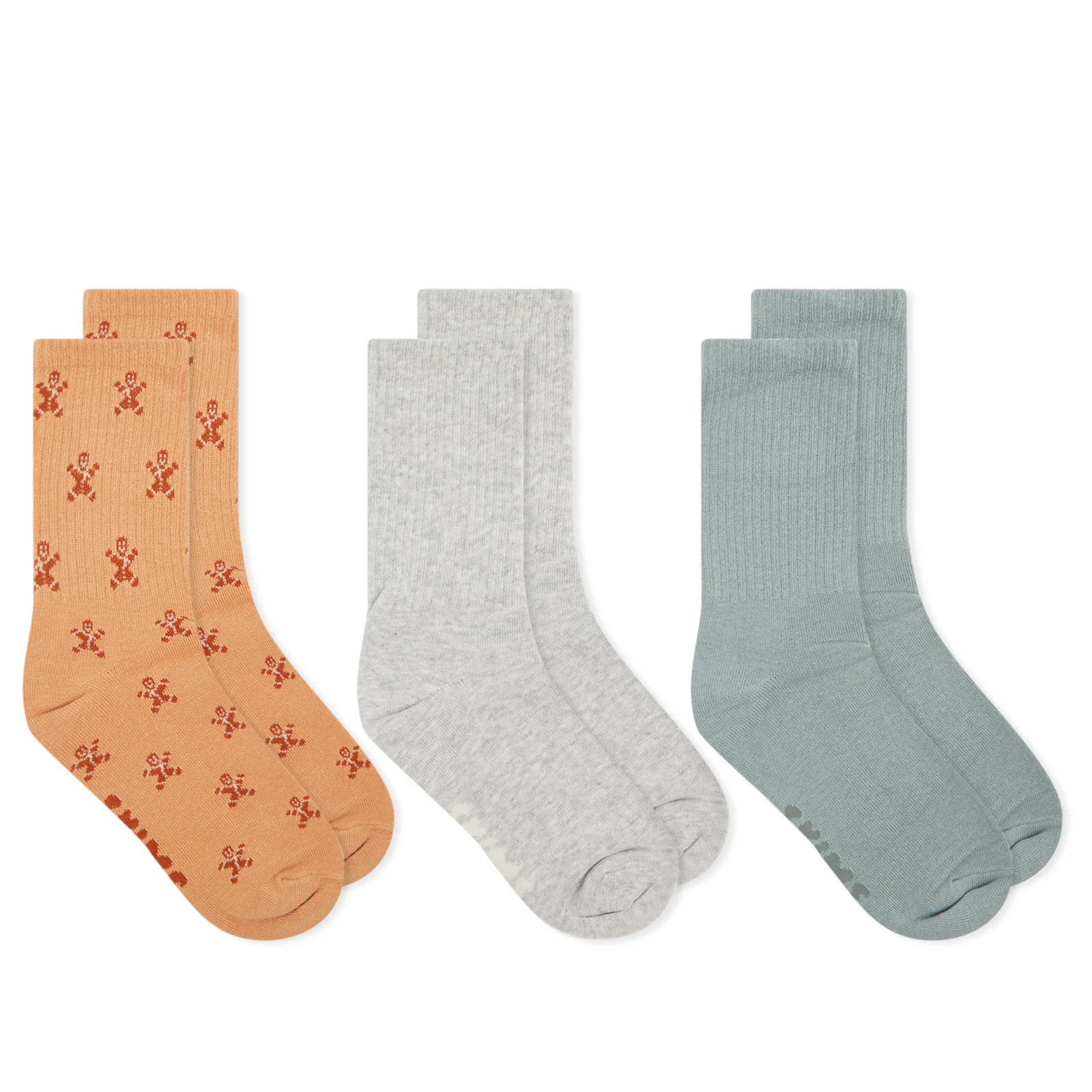 SKIMS Women's Sport Sock 3-Pack in Gingerbread Multi, Size Small | END. Clothing