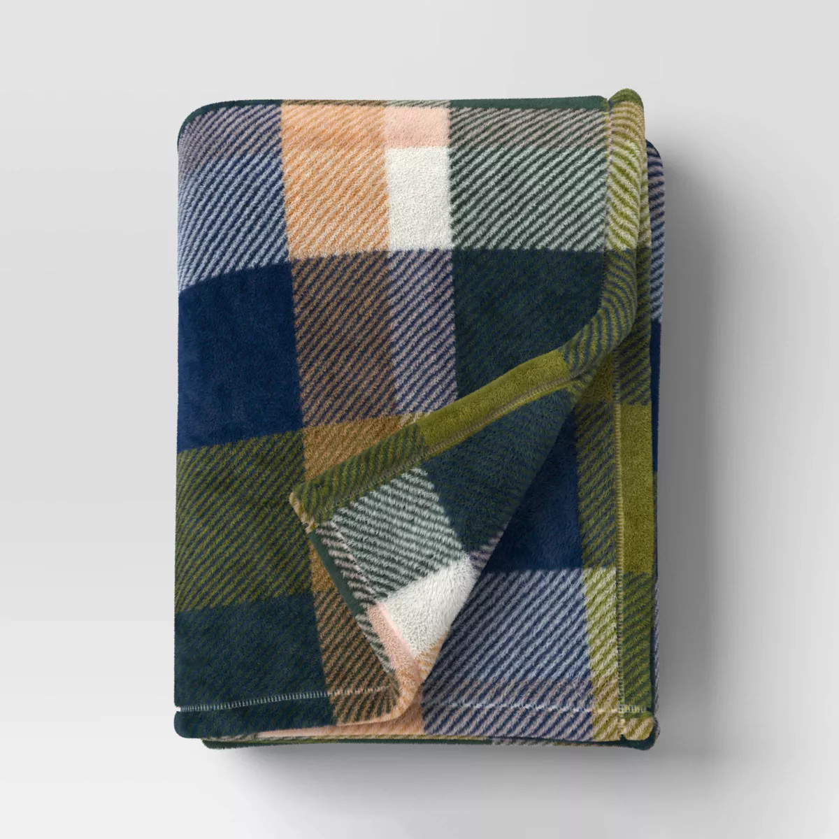 Printed Plaid Plush Throw Blanket Green Multi - Room Essentials™ | Target