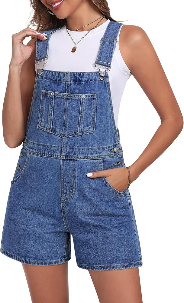 Skirt BL Denim Overall Shorts for Women Adjustable Straps Jean Shortalls | Amazon (US)