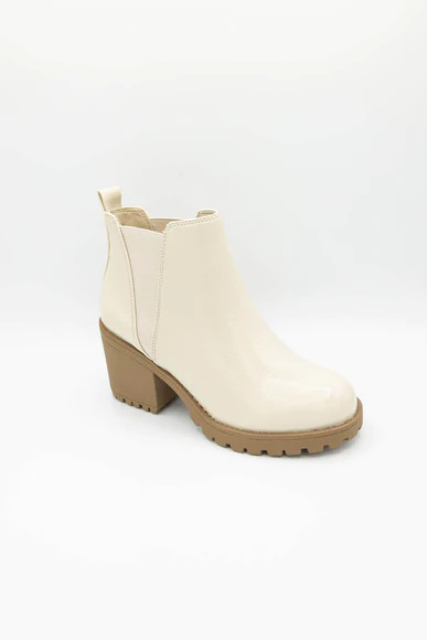 Soda Shoes Origami Lug Booties for Women in White | Glik's