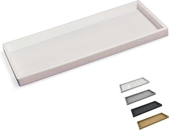 Spacewiser Countertop and Vanity Tray - 11.7" Shatterproof Bathroom Tray, Flexible Silicone Soap ... | Amazon (US)