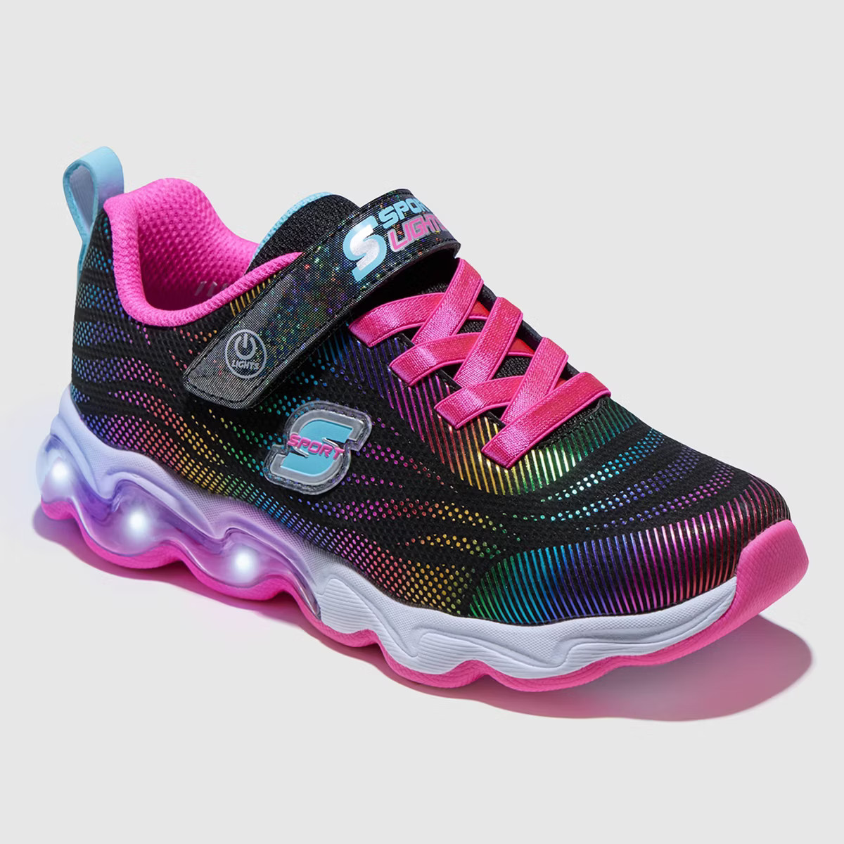 S Sport By Skechers Kids' Jazmin 2.0 Sneakers - Black 2: Light Up, Hook and Loop Closure, Cushion... | Target