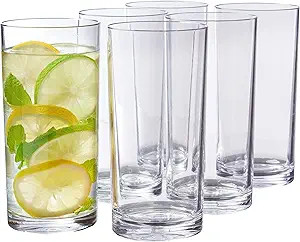 US Acrylic Classic 16 ounce Premium Quality Plastic Water Tumblers in Clear | Set of 6 Drinking C... | Amazon (US)