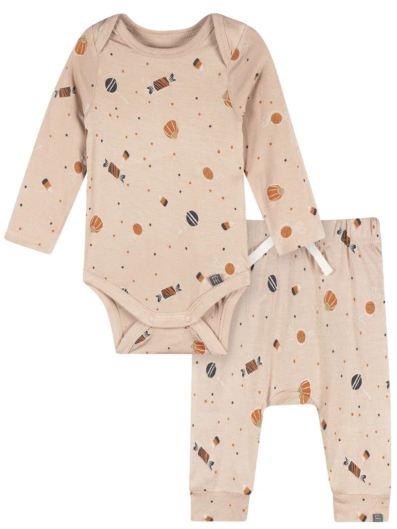 Modern Moments by Gerber Neutral Halloween Bodysuit and Pant Outfit Set, 2-Piece, Sizes Newborn -... | Walmart (US)