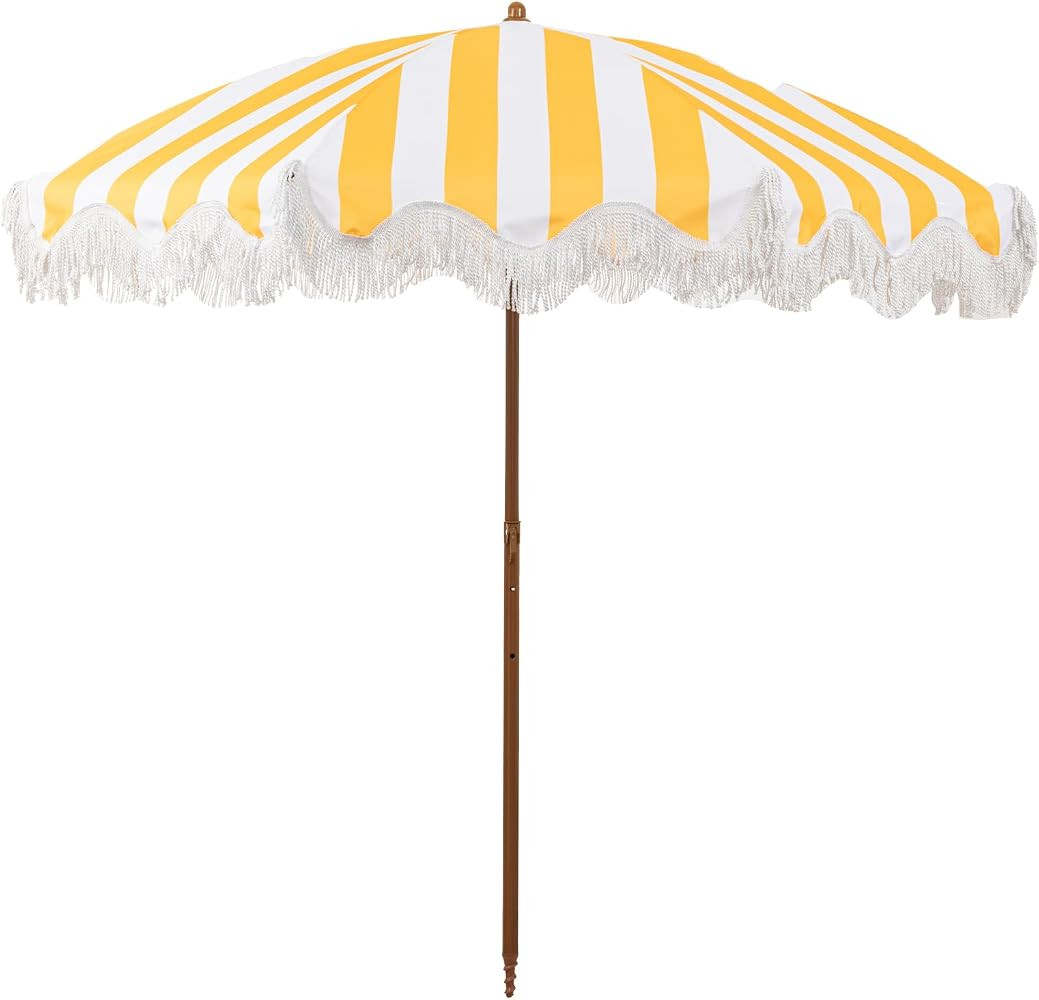 Rayjee 6.5FT Outdoor Patio Umbrella with Fringe, Boho Beach Umbrella | Amazon (US)