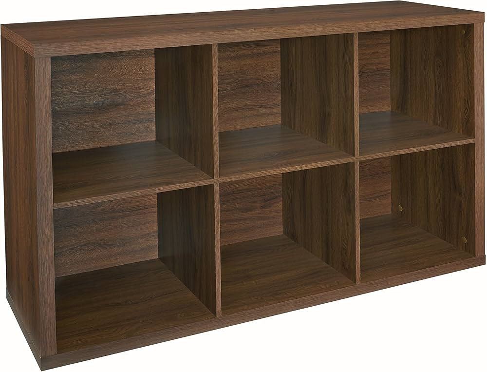 ClosetMaid 6 Cube Storage Shelf Organizer Bookshelf with Back Panel, Easy Assembly, Wood, Dark Ch... | Amazon (US)