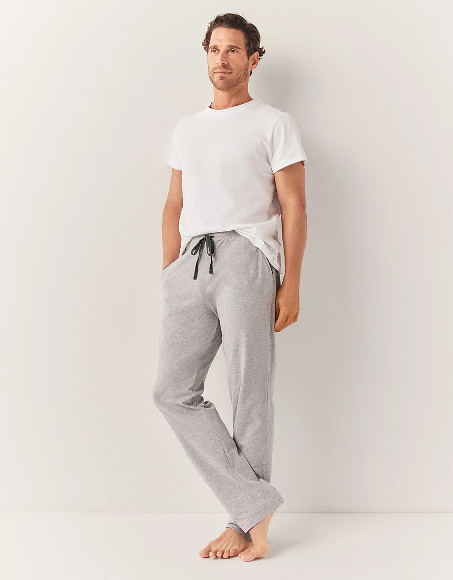 Men's Rib Trim Pyjama Bottoms | The White Company UK & ROW