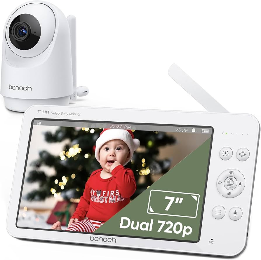 bonoch MegaView Baby Monitor with Camera and Audio, 7" 720P HD Video Baby Monitor No WiFi, 6000mA... | Amazon (US)