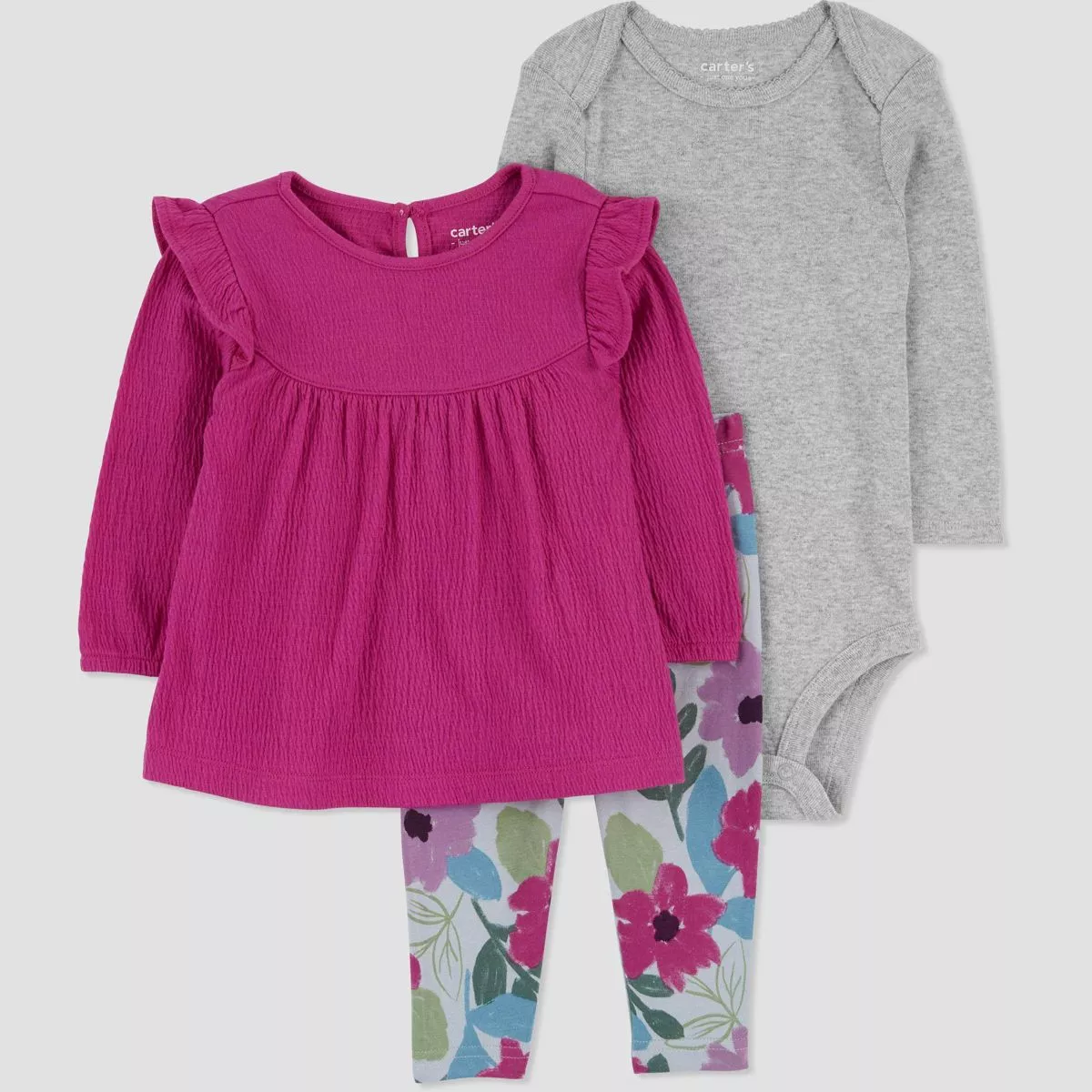 Carter's Just One You® Baby Girls' Floral Top & Bottom Set - Purple : Target