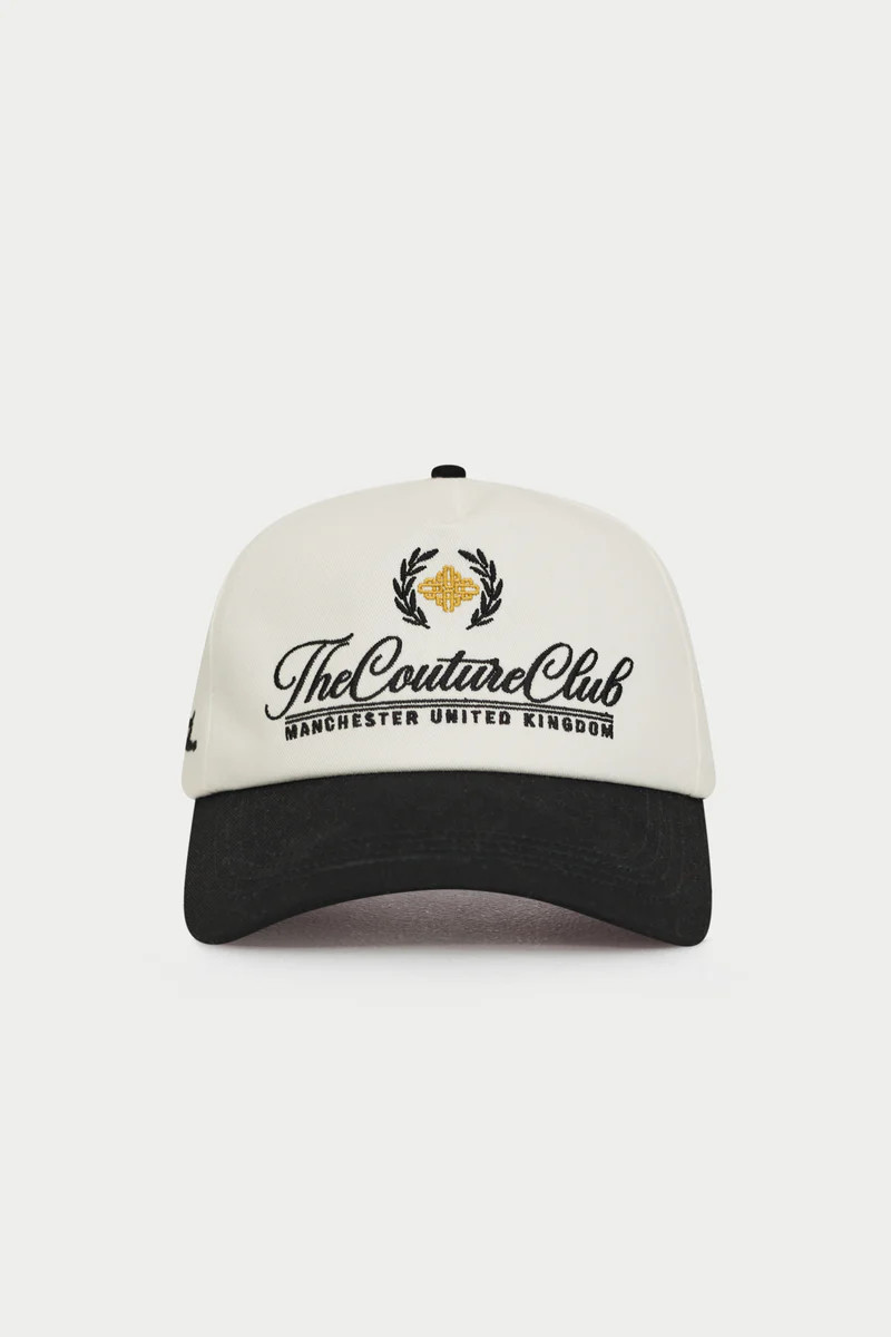 LAUREL EMBROIDERY CAP - BLACK | The Couture Club