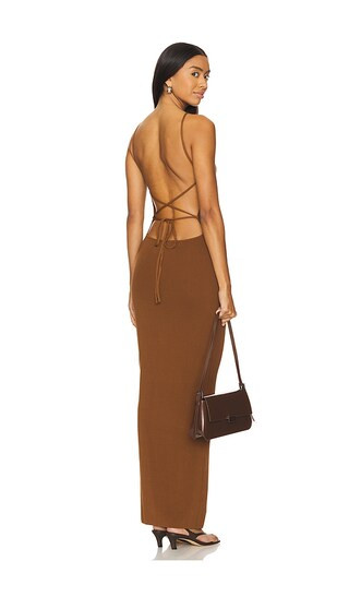 Anya Dress in Mocha Brown Dress Brown Maxi Dress Brown Vacation Dress Vacation Outfits Mexico Dress | Revolve Clothing (Global)