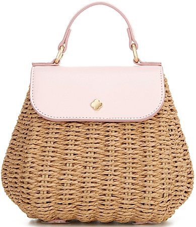 Antonio Melani Drew Small Top Handle Satchel Straw Bag - Pink | Dillard's