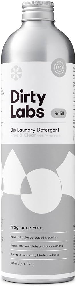 Dirty Labs | Scent Free | Bio Enzyme Liquid Laundry Detergent | 80 Loads (21.6 fl oz) | Hyper-Con... | Amazon (US)