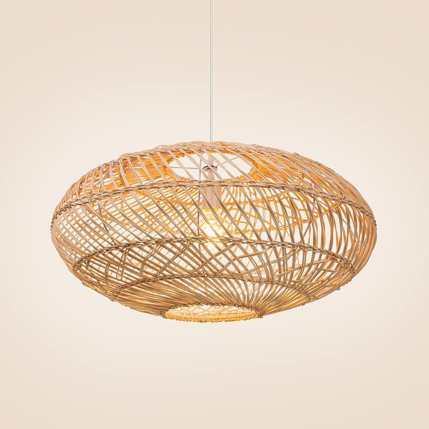 Arturesthome Natural Rattan Pendant Light, Woven Lantern Chandelier Pendant Lamp Shade, Hanging C... | Amazon (US)