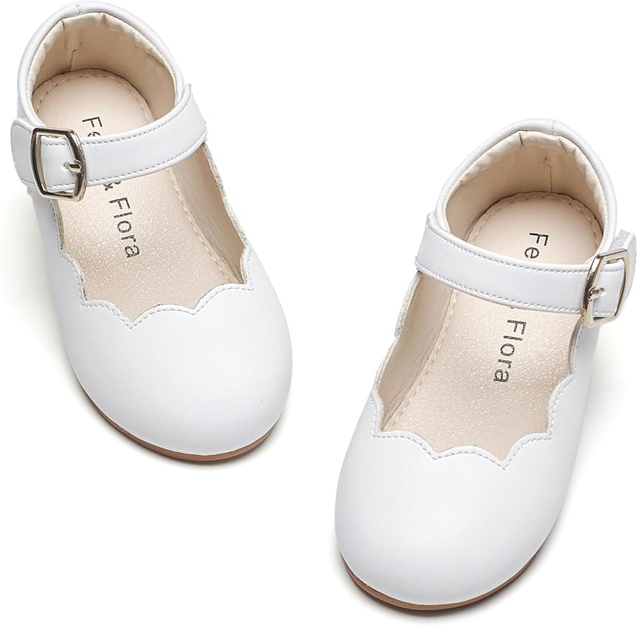 Felix & Flora Toddler Flower Girl Dress Shoes - Baby Girl Ballet Mary Jane Flats for Party School... | Amazon (US)