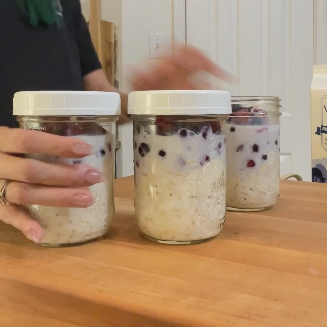 Just a glimpse of me prepping overnight oats— these reusable mason jar lids are great for food storage. We use these lids because they fit standard mason jars (these are wide mouth but I have a set in regular as well!)  

The are easy to clean, dishwasher safe and the plastic won’t rust like the original lids do. I find uses for them in my kitchen pantry and in the refrigerator. 

Related: kitchen organization, kitchen storage, food storage, reusable food containers, pantry storage, sustainable home, overnight oats, mason jar lids, glass jars

#LTKFindsUnder50 #LTKHome