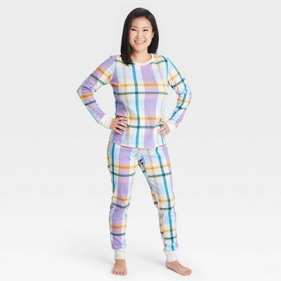 Women's Plaid Matching Family Pajama Set - White | Target