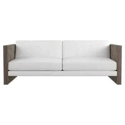 Kassia Modern Classic Grey Teak Outdoor Sofa - 86 | Kathy Kuo Home