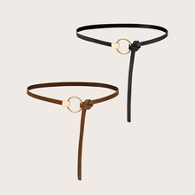 2pcs Metal Ring Decor Belt | SHEIN
