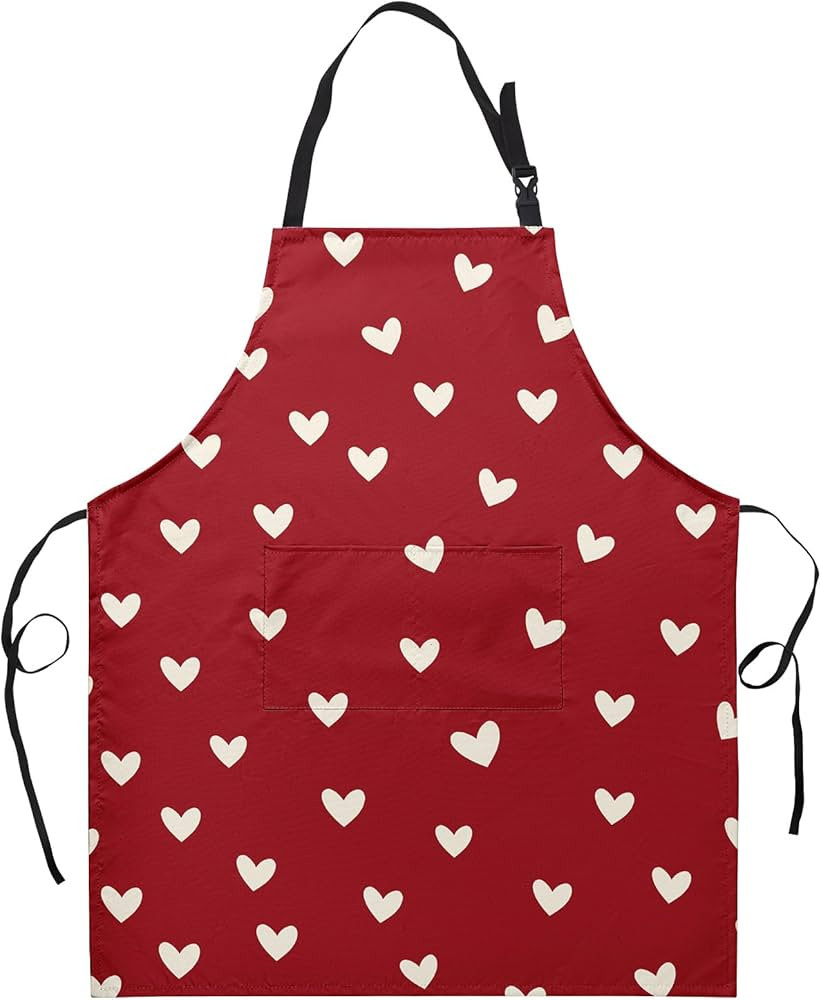 Dacawin Valentines Hearts Aprons Red Love Apron Cooking Apron for Kitchen Holiday Apron with Pock... | Amazon (US)