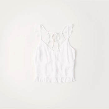 Women's Tie-Back Ruffle Cami | Women's Tops | Abercrombie.com | Abercrombie & Fitch (US)
