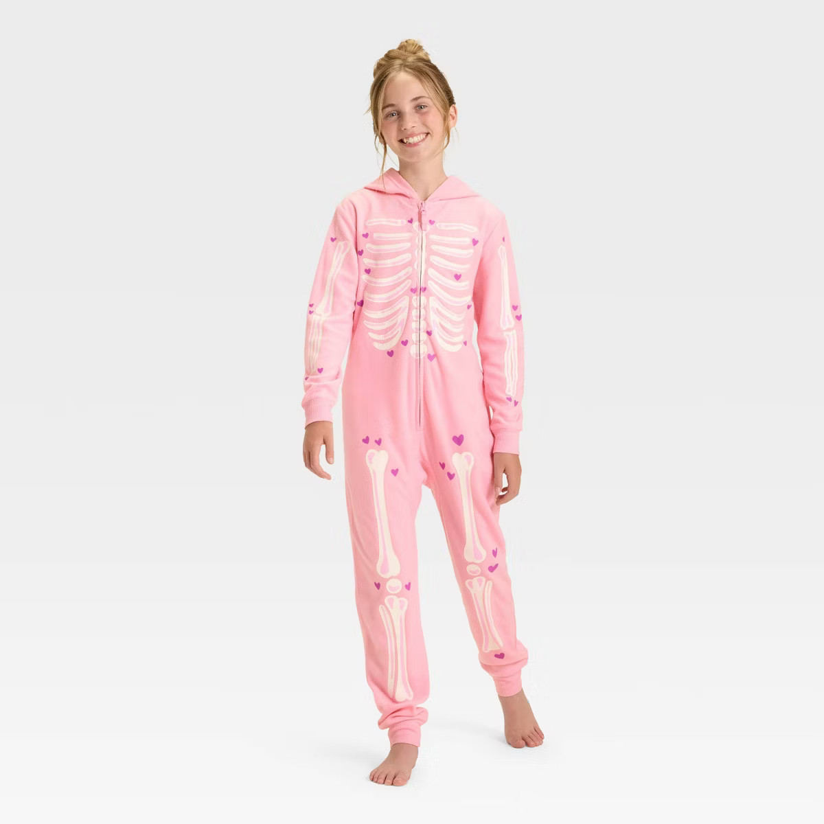 Girls' Halloween Skeleton Union Suit - Cat & Jack™ Pink | Target