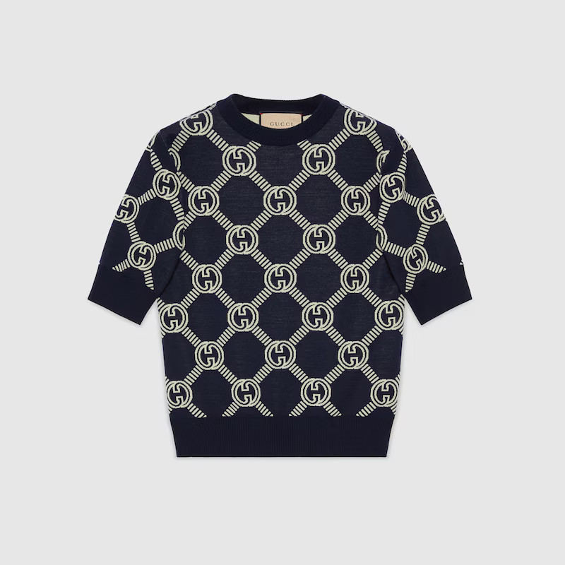 GUCCI Reversible GG Wool Jacquard Top, Blue, Ready-to-wear | Gucci (US)