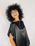 One of a kind Women's Black Satin Tunic Blouse | Amazon (US)