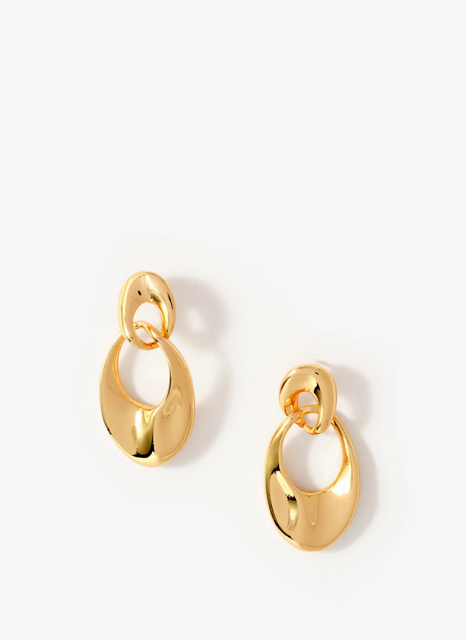 Gold Tone Hoop Link Earrings | Mint Velvet - UK