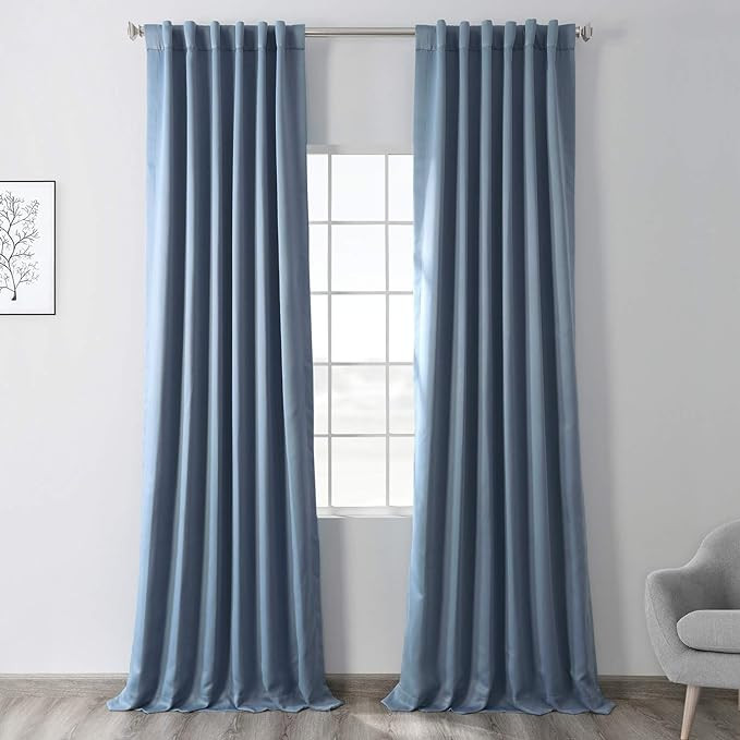 HPD Half Price Drapes Curtain For Room Darkening 50 X 96 (1 Panel), BOCH-184220-96, Poseidon Blue | Amazon (US)