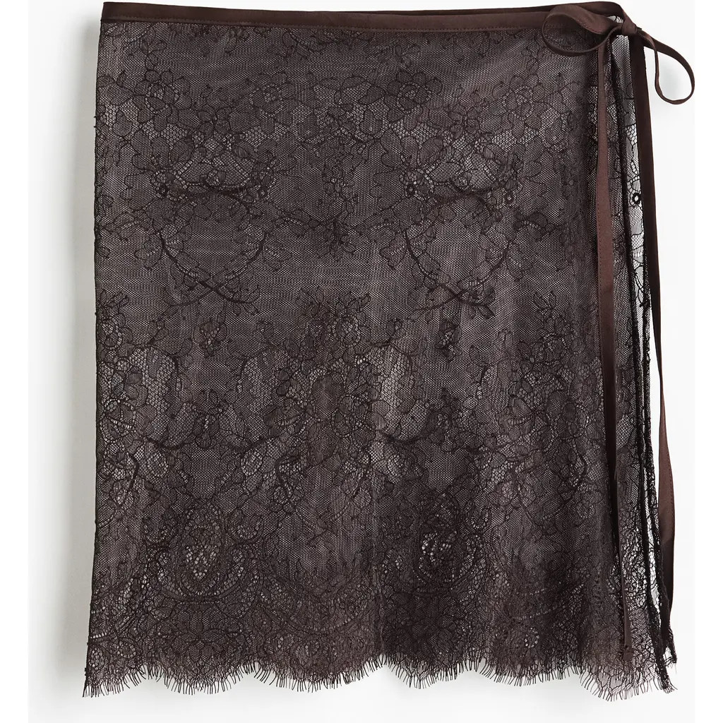 H&M Lace Hip Scarf in Dark Brown at Nordstrom | Nordstrom