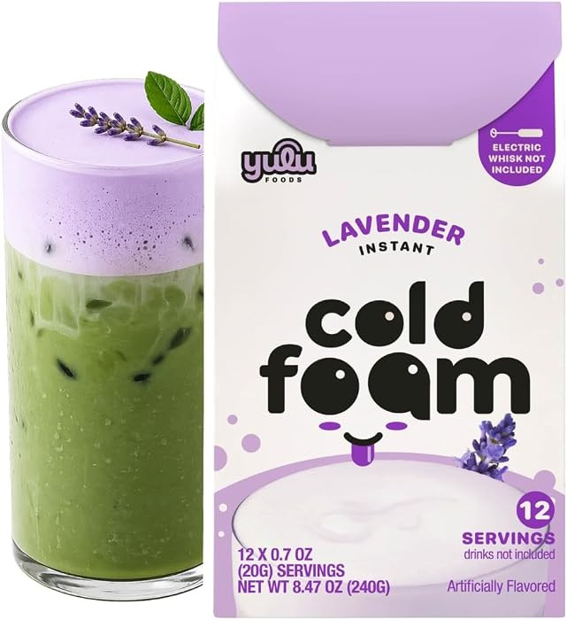 YULU FOODS Lavender Instant Cold Foam Sticks (12 Servings, 8.47 oz) | Non-Dairy Floral Cold Foam ... | Amazon (US)