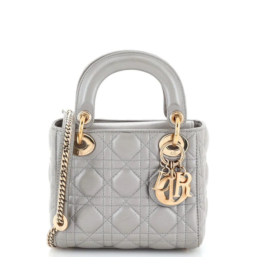 Lady Dior Chain Bag Cannage Quilt Lambskin Mini | Rebag