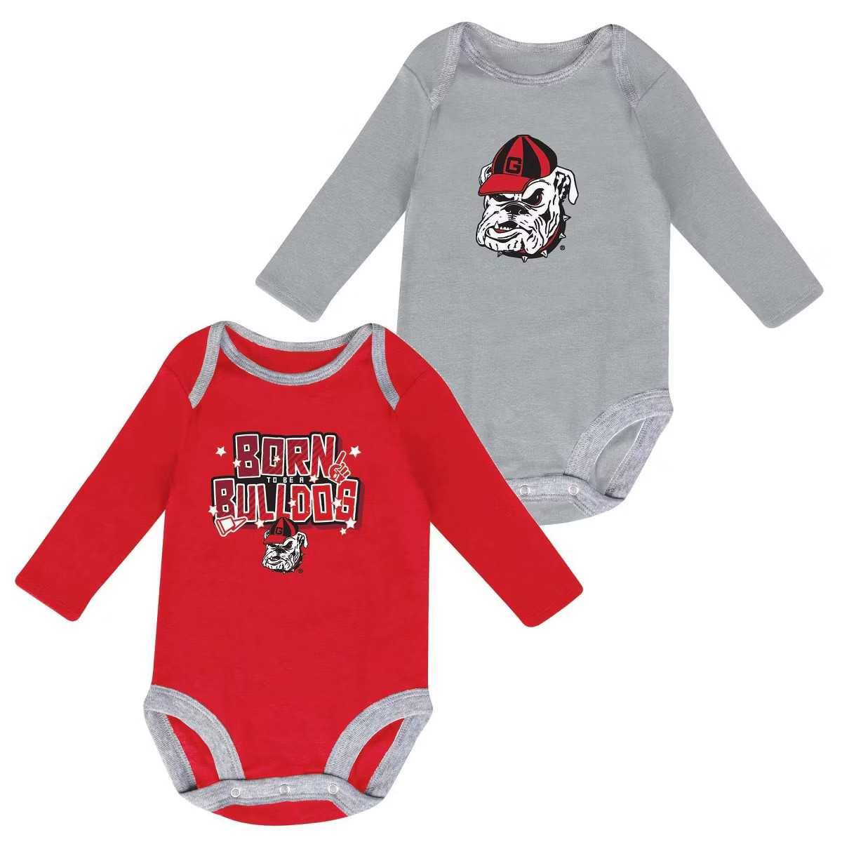 NCAA Georgia Bulldogs Boys' 2pk Long Sleeve Bodysuit | Target