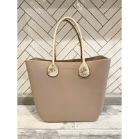 Buttercream | Tan Versa Tote Bag With Initial Acrylic Tag | Etsy (US)
